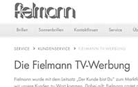 Abbildung zeigt einen Ausschnitt der Fielmann Webseite